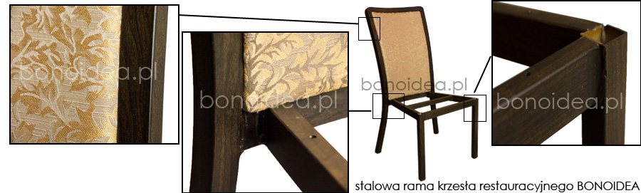 krzesla restauracyjne kawiarniane foteliki drewniane krzesla bankietowe bonoidea stalowa spawana rama